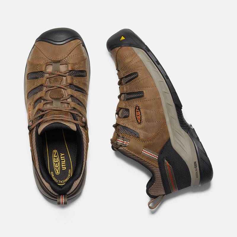 Keen Flint II Steel Toe Sicherheitsschuhe Herren DE-02418 Shitake/Rust - Keen Herrenschuhe Braun